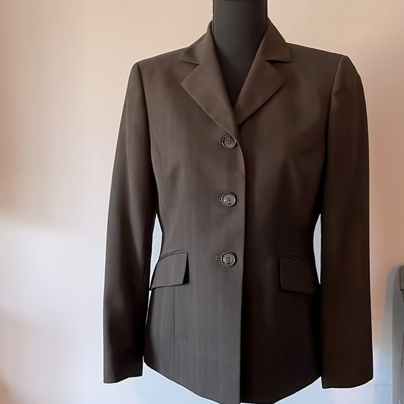 Evan-Picone Pants Suit Women Size 6P Subtle Brown Plaid Career Professional - Picture 3 of 15